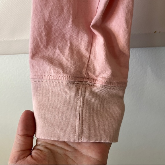 Rebecca Minkoff T-Shirt Size Large Pink Love Pocket Cropped Cotton Crew Neck - Picture 4 of 9